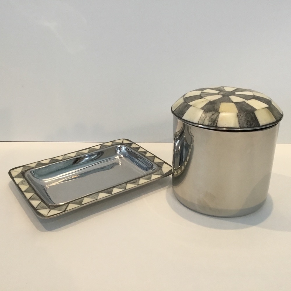 Pottery Barn Bathroom Tray and Canister